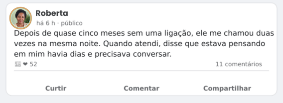 Relato enviado por uma cliente