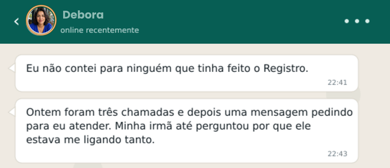 Relato enviado por uma cliente